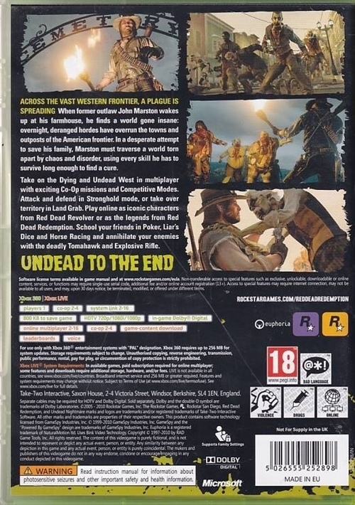 Red Dead Redemption Undead Nightmare - XBOX 360 (B Grade) (Genbrug)